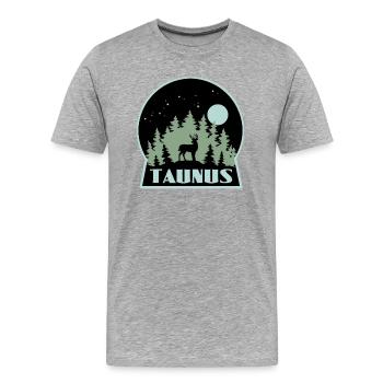 Taunus Wald Hirsch - Männer Premium Bio T-Shirt - Grau meliert - Vorne - Damien (186cm)