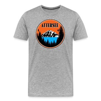 Attersee - Männer Premium Bio T-Shirt - Grau meliert - Vorne - Damien (186cm)