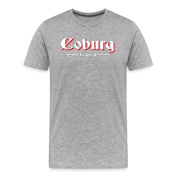 Coburg - Männer Premium Bio T-Shirt - Grau meliert - Vorne - Damien (186cm)