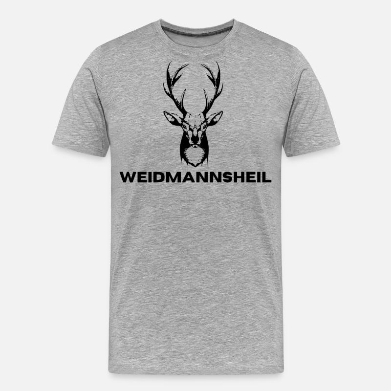 Weidmannsheil Jagd Jäger - Männer Premium Bio T-Shirt - Grau meliert
