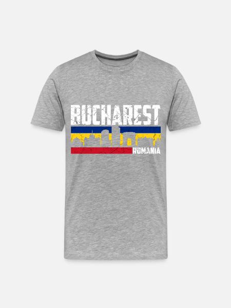 Bukarest Rumänien Bucharest Stadt - Männer Premium Bio T-Shirt - Grau meliert