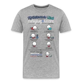 Prokrastination - Männer Premium Bio T-Shirt - Grau meliert - Vorne - Damien (186cm)