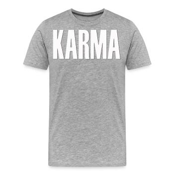 karma retoure rache ghetto mentalité spirituelle - T-shirt bio Premium Homme - gris chiné - Devant - Damien (186cm)