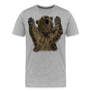 Brown Bear Head Bear Motif for Brown Bears Team or - Men's Premium Organic T-Shirt - heather grey - Front - Damien (186cm)