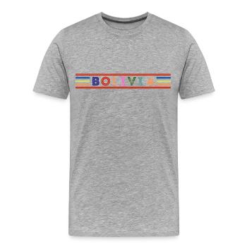 BOLIVIA - T-shirt bio Premium Homme - gris chiné - Devant - Damien (186cm)