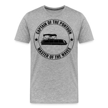 Pontonboot Kapitän Offshore-Bootsfahrt Lustig - Männer Premium Bio T-Shirt - Grau meliert - Vorne - Damien (186cm)