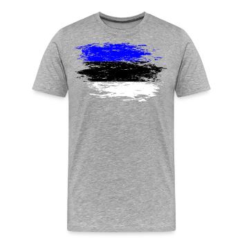 Estland Flagge used - Männer Premium Bio T-Shirt - Grau meliert - Vorne - Damien (186cm)