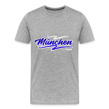 München - Männer Premium Bio T-Shirt - Grau meliert - Vorne - Damien (186cm)