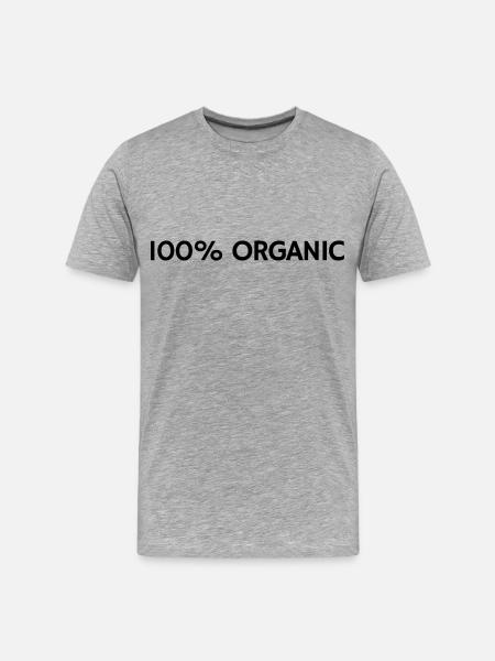 100% Organic - Männer Premium Bio T-Shirt - Grau meliert