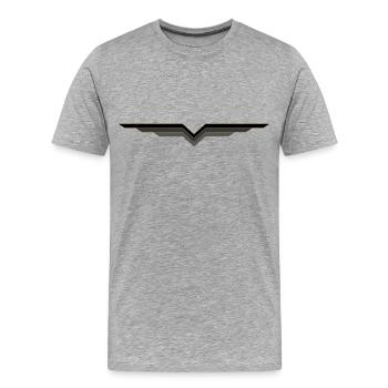 wing - Men's Premium Organic T-Shirt - heather grey - Front - Damien (186cm)