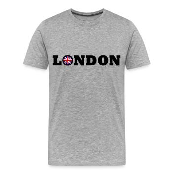 Londres - T-shirt bio Premium Homme - gris chiné - Devant - Damien (186cm)
