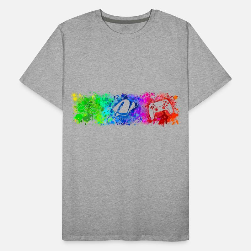 WASD Mouse Controller Rainbow Männer Premium Bio T-Shirt
