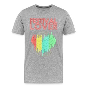 Festival Lover - Männer Premium Bio T-Shirt - Grau meliert - Vorne - Damien (186cm)