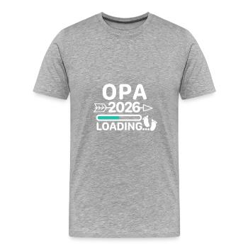 Opa 2026 Babyfüsse - Männer Premium Bio T-Shirt - Grau meliert - Vorne - Damien (186cm)