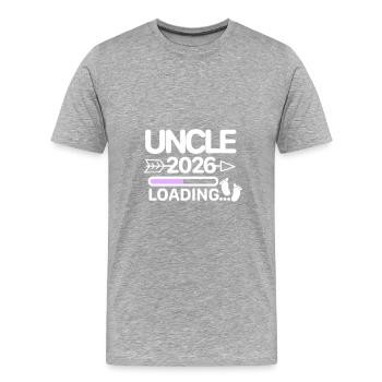 Uncle 2026 - Männer Premium Bio T-Shirt - Grau meliert - Vorne - Damien (186cm)
