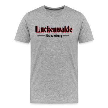 Luckenwalde - Männer Premium Bio T-Shirt - Grau meliert - Vorne - Damien (186cm)