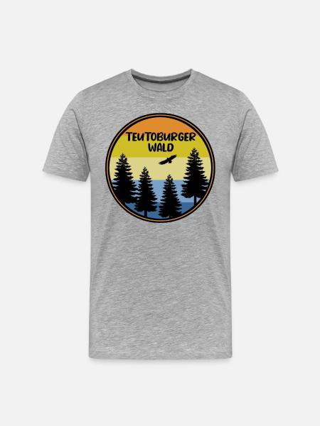 Teutoburger Wald - Männer Premium Bio T-Shirt - Grau meliert