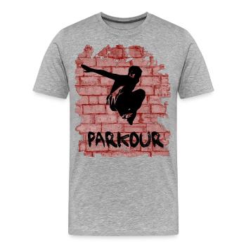 Parkour - Men's Premium Organic T-Shirt - heather grey - Front - Damien (186cm)