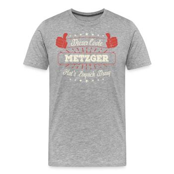 Dieser Coole Metzger Geschenk Kollegen Spruch - Männer Premium Bio T-Shirt - Grau meliert - Vorne - Damien (186cm)