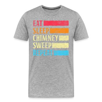 Kaminfeger Neujahr Kamin Rauchfangkehrer - Männer Premium Bio T-Shirt - Grau meliert - Vorne - Damien (186cm)