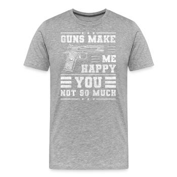 Waffenclub Waffenliebhaber Munition Jäger - Männer Premium Bio T-Shirt - Grau meliert - Vorne - Damien (186cm)
