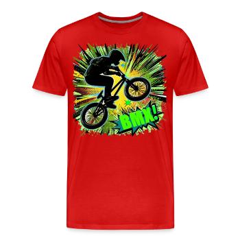 Vélo BMX - T-shirt bio Premium Homme - rouge - Devant - Damien (186cm)