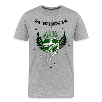 Hütteldorf - Männer Premium Bio T-Shirt - Grau meliert - Vorne - Damien (186cm)