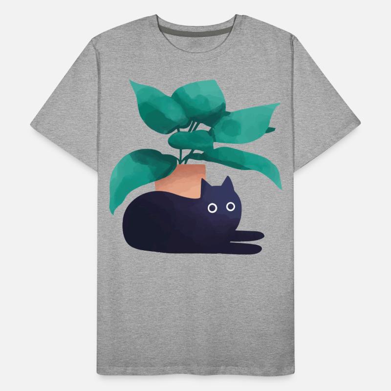 Katzen vor Blumentopf Männer Premium Bio T-Shirt