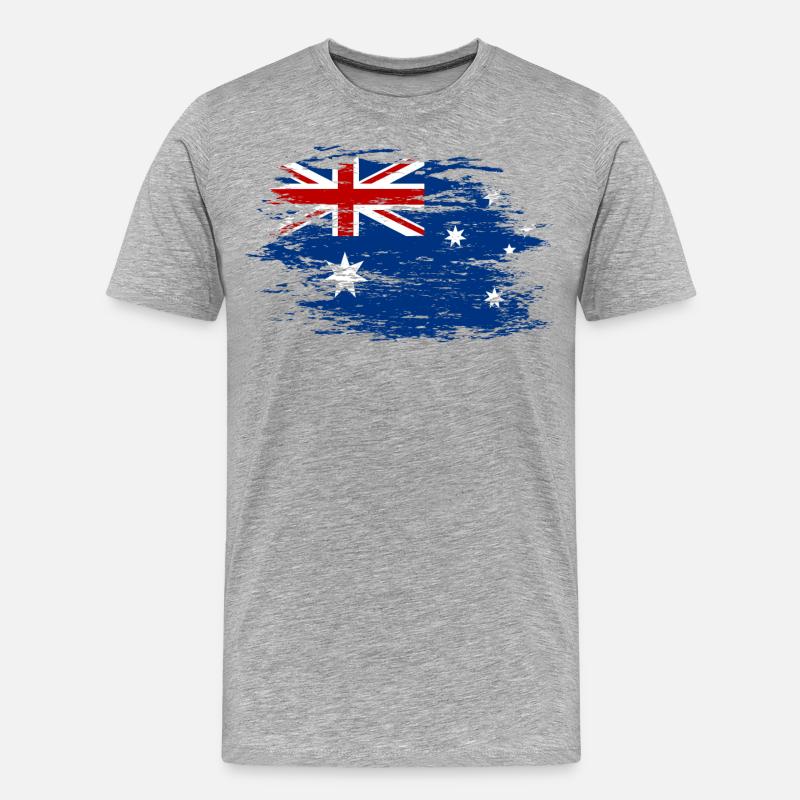 Drapeau de l’Australie utilisé - T-shirt bio Premium Homme - gris chiné