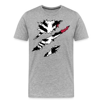 côtes de poitrine squelette squelette Costume Horreur - T-shirt bio Premium Homme - gris chiné - Devant - Damien (186cm)