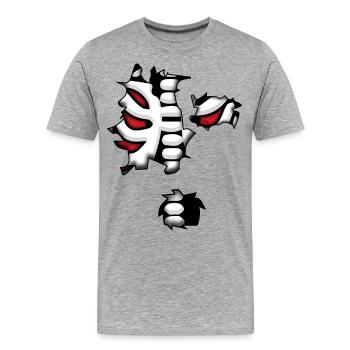 Skeleton Skeleton Chest Ribs Horror Costume - Men's Premium Organic T-Shirt - heather grey - Front - Damien (186cm)