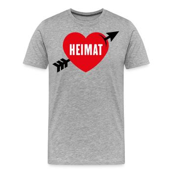 Heimatliebe (Heimat, Heimatland, Heimatstadt / 3C) - Männer Premium Bio T-Shirt - Grau meliert - Vorne - Damien (186cm)