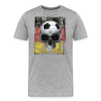 Deutscher Fußballfan - Männer Premium Bio T-Shirt - Grau meliert - Vorne - Damien (186cm)