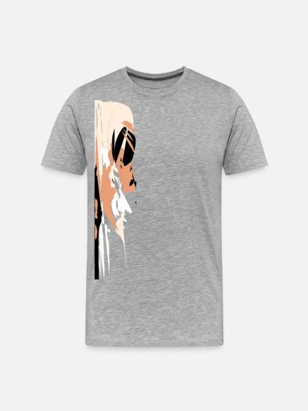 Abstrakte Bewegungen - Männer Premium Bio T-Shirt - Grau meliert