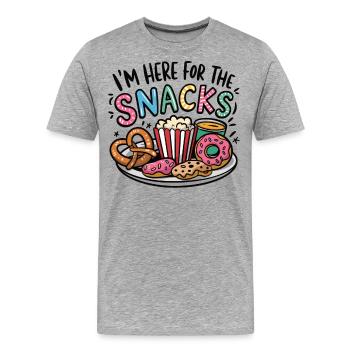 Snacks sind mein Leben - Männer Premium Bio T-Shirt - Grau meliert - Vorne - Damien (186cm)