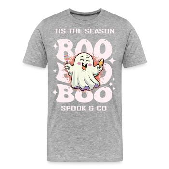 Halloween Geist - Männer Premium Bio T-Shirt - Grau meliert - Vorne - Damien (186cm)