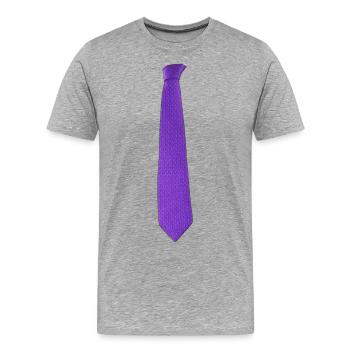 Purple tie - Men's Premium Organic T-Shirt - heather grey - Front - Damien (186cm)