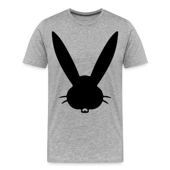 Rabbit Rabbit Rabbit's Head - Men's Premium Organic T-Shirt - heather grey - Front - Damien (186cm)