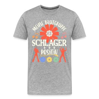 Schlager Schlagerfan Schlagermusik Schlagerparty - Männer Premium Bio T-Shirt - Grau meliert - Vorne - Damien (186cm)