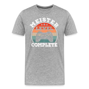 Meister bestanden Meisterbrief Meisterprüfung - Männer Premium Bio T-Shirt - Grau meliert - Vorne - Damien (186cm)