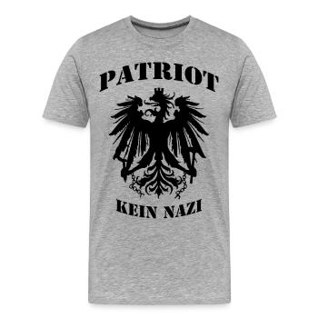 Patriot - Männer Premium Bio T-Shirt - Grau meliert - Vorne - Damien (186cm)