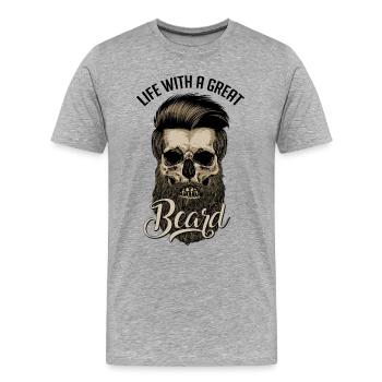 Grande Barbe - T-shirt bio Premium Homme - gris chiné - Devant - Damien (186cm)