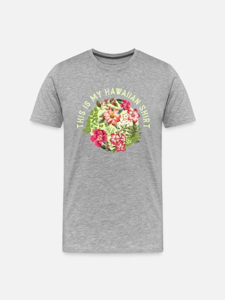Hawaii Hemd - Männer Premium Bio T-Shirt - Grau meliert