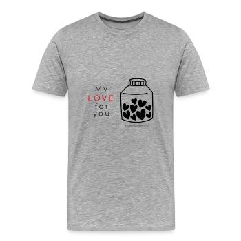 Mon amour pour toi - Mon amour pour toi - T-shirt bio Premium Homme - gris chiné - Devant - Damien (186cm)