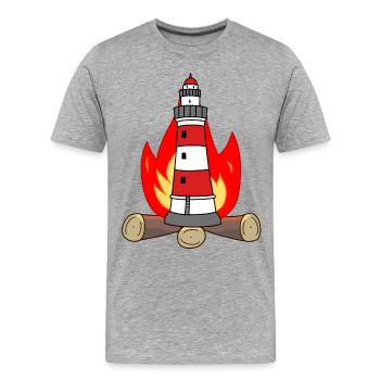 Light Signal Fire Lighthouse Maritime Nautical - Men's Premium Organic T-Shirt - heather grey - Front - Damien (186cm)