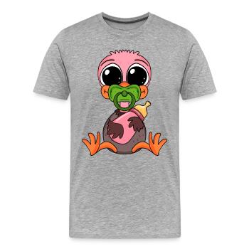 Baby Strauß - Männer Premium Bio T-Shirt - Grau meliert - Vorne - Damien (186cm)