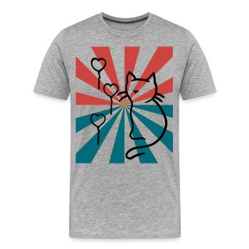 Chaton chaton doux chats domestiques chauds - T-shirt bio Premium Homme - gris chiné - Devant - Damien (186cm)