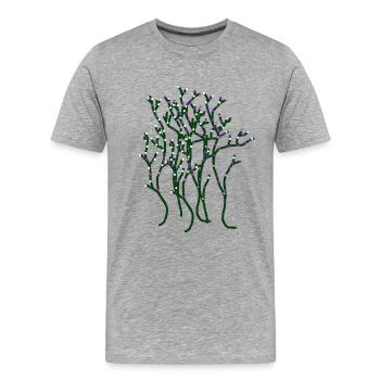 nature, amoureux de la nature, flore, jardin, plantes, fleur - T-shirt bio Premium Homme - gris chiné - Devant - Damien (186cm)