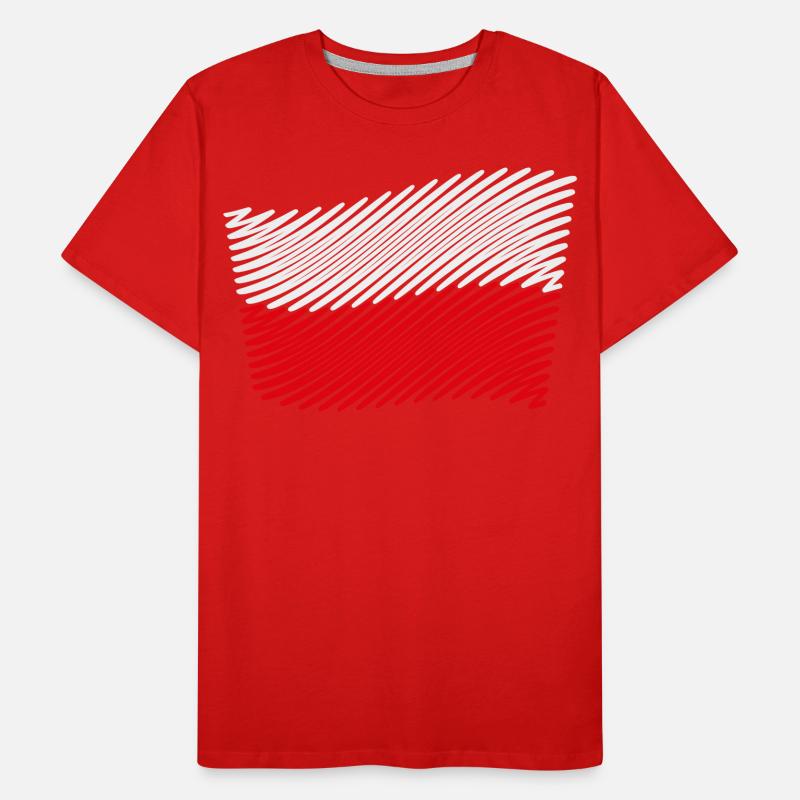 Poland Flag Scribble (White - Red) Men's Premium Organic T-Shirt