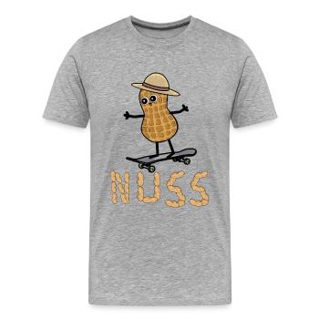 Cacahuète Patineuse Patinage Adolescents Enfants Enfant - T-shirt bio Premium Homme - gris chiné - Devant - Damien (186cm)